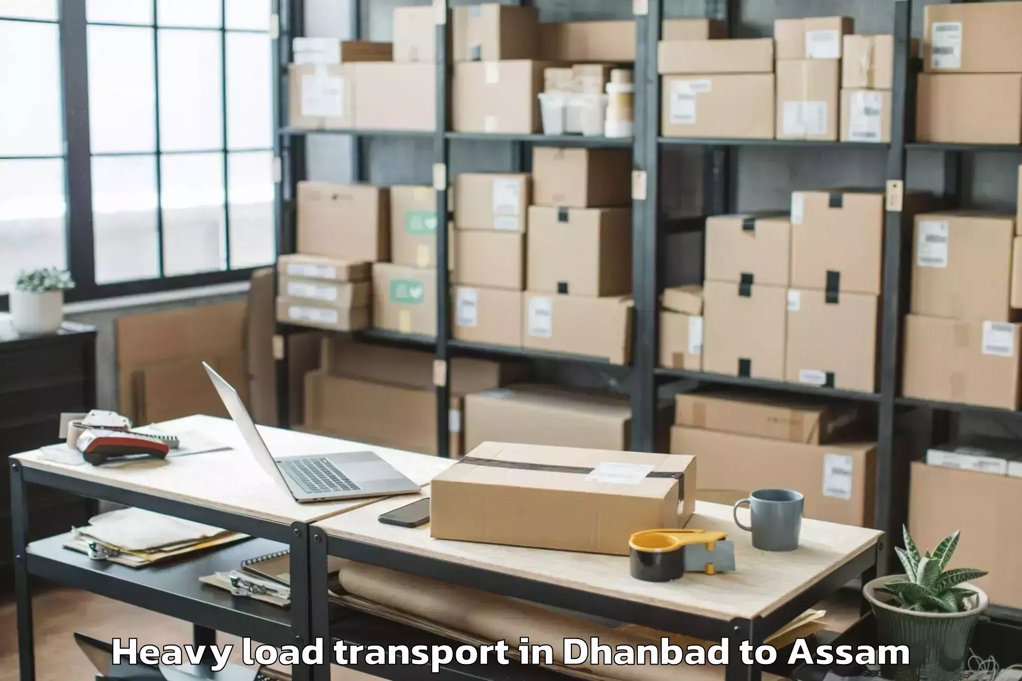 Easy Dhanbad to Laharighat Heavy Load Transport Booking